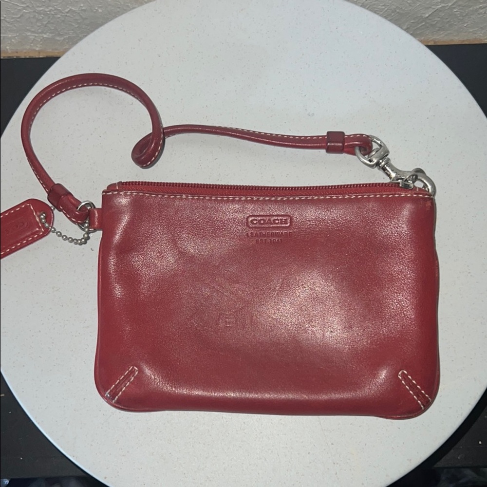 Coach Red Leather Wristlet